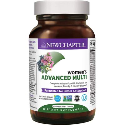 New Chapter Women&#39;s Multivitamin, Every Woman, Fermented with Probiotics + Iron + Vitamin D3 + B Vitamins + Organic Non-GMO Ingredients - 48 ct
