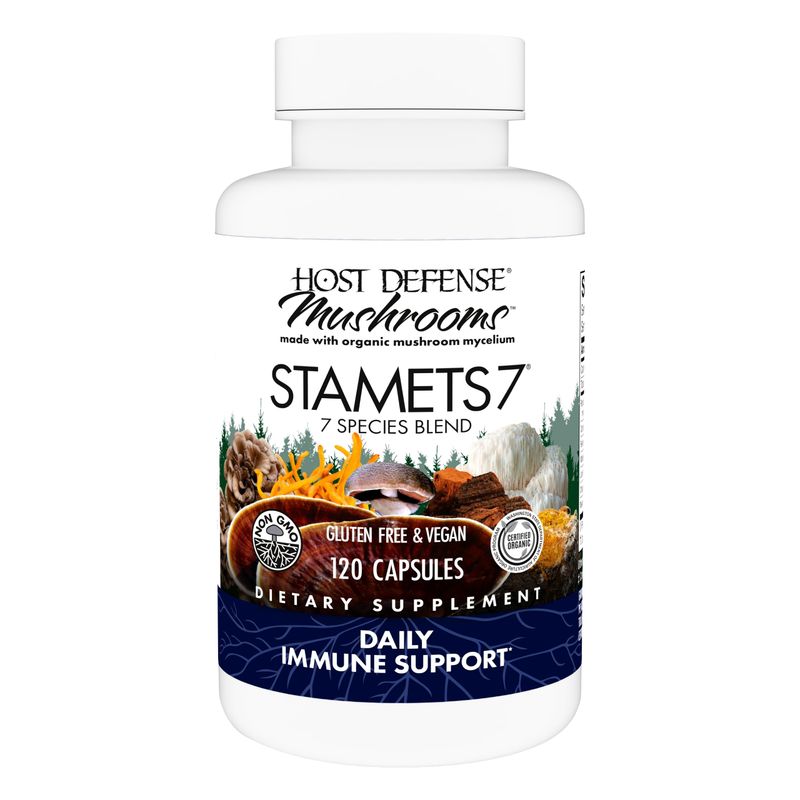 Host Defense Stamets 7-7 Species Blend - Mushroom Supplement for Immune Support - Includes Royal Sun Blazei, Cordyceps, Reishi, Maitake, Lion's Mane, Chaga &amp; Mesima - 120 Capsules (60 Servings)*
