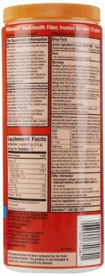 METAMUCIL PSYLLIUM FIBER SUPPLEMENT ORANGE SUGAR FREE SMOOTH TEXTURE POWDER 72 DOSES (OLD)