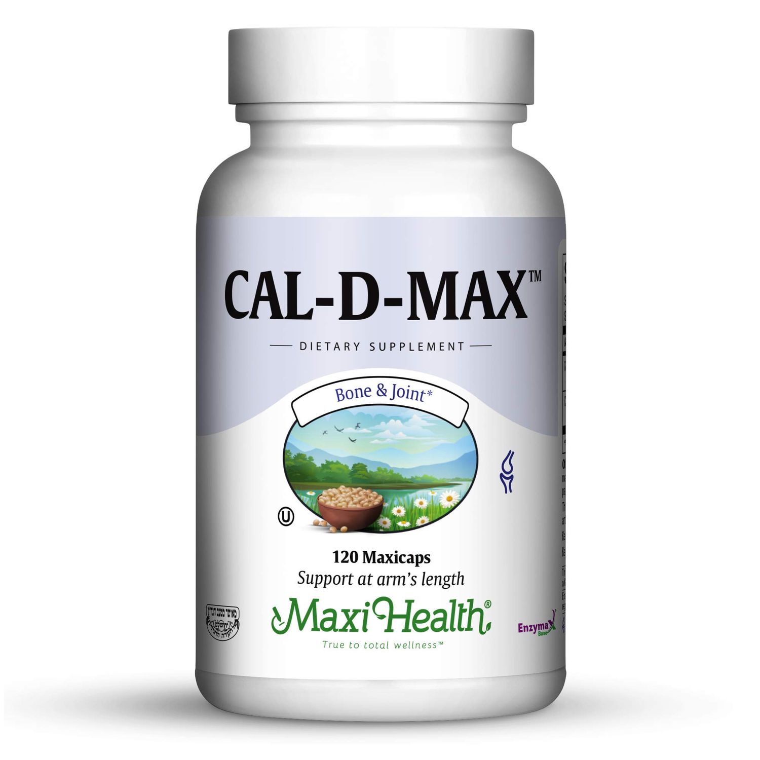 Maxi Health Cal-D-Max - Calcium Citrate - with Vitamin D3 - Bone Support - 120 Capsules - Kosher