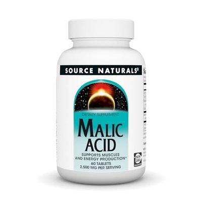 Source Naturals Malic Acid, Supports Muscles and Energy Production*, 2,500 mg - 60 Tablets