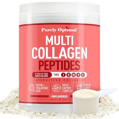 Collagen Supplement for Women - Peptides Powder with Biotin &amp; Hyaluronic Acid for Hair, Nails, Skin, Bones &amp; Joints, Unflavored, Easy Mixing 42 Servings