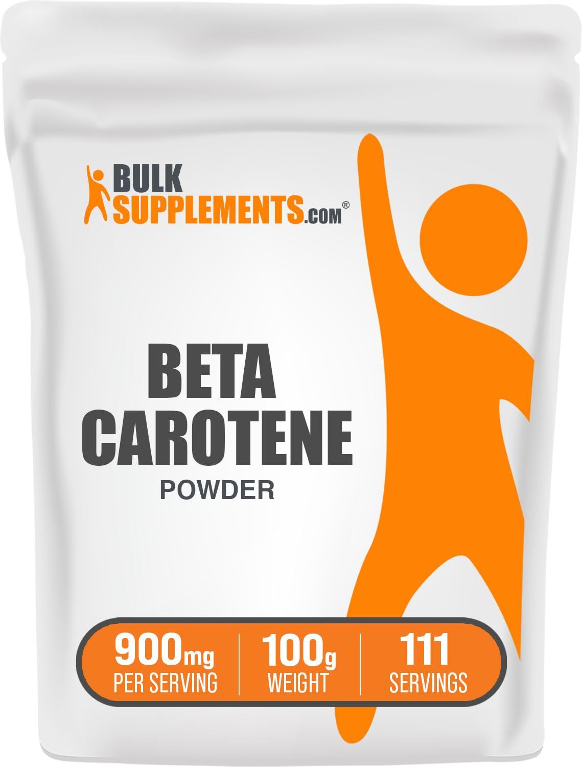 BulkSupplements.com Beta Carotene Powder - Vitamin A Supplements, Beta Carotene Supplements - for Immune &amp; Eye Support, Gluten Free, 900mg per Serving, 100g (3.5 oz) (Pack of 1)