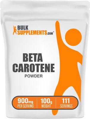 BulkSupplements.com Beta Carotene Powder - Vitamin A Supplements, Beta Carotene Supplements - for Immune &amp; Eye Support, Gluten Free, 900mg per Serving, 100g (3.5 oz) (Pack of 1)