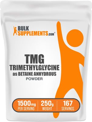 BulkSupplements.com TMG Powder - Trimethylglycine as Betaine Anhydrous, TMG Supplement - Trimethylglycine Supplement, Gluten Free - 1500mg per Serving 250g (8.8 oz) (Pack of 1)