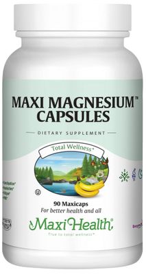 Maxi Kosher Health Energy Production Bone &amp; Nerve Support Magnesium Capsules, 90 Count
