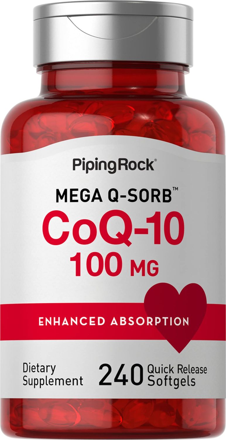 Piping Rock CoQ10 100mg | 240 Softgels | Enhanced Absorption Supplement | Non-GMO, Gluten Free