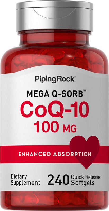 Piping Rock CoQ10 100mg | 240 Softgels | Enhanced Absorption Supplement | Non-GMO, Gluten Free