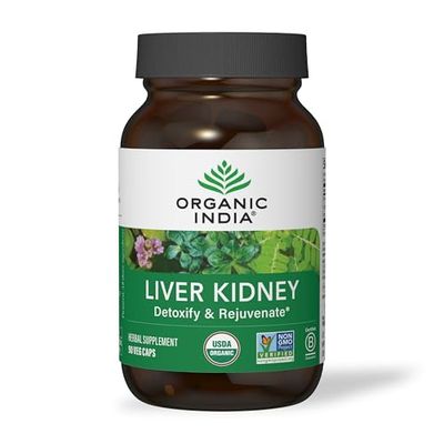 Organic India Liver and Kidney Cleanse Detox Repair - Herbal Supplement - Detoxify &amp; Rejuvenate, Supports Healthy Liver &amp; Kidney Function, Vegan, USDA Certified Organic, Non-GMO - 90 Capsules