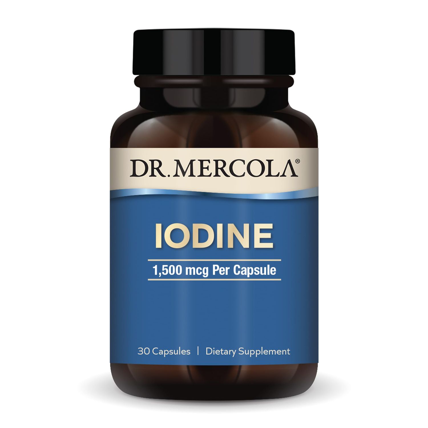 Dr. Mercola, Iodine, 30 Servings (30 Capsules), Helps Support Bone and Brain Health, Helps Support Energy Optimal Levels, Non GMO, Soy Free, Gluten Free