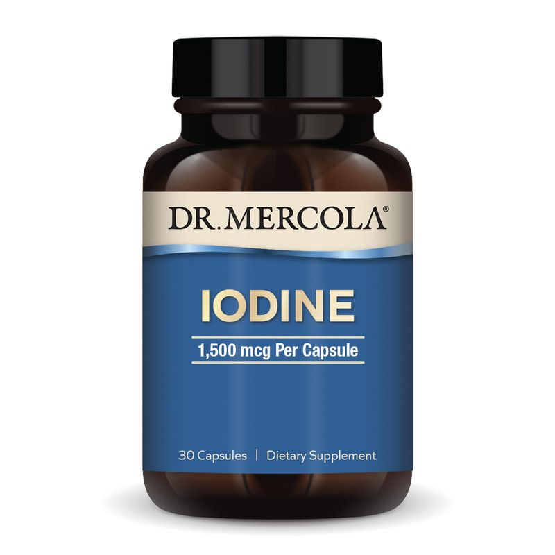 Dr. Mercola, Iodine, 30 Servings (30 Capsules), Helps Support Bone and Brain Health, Helps Support Energy Optimal Levels, Non GMO, Soy Free, Gluten Free