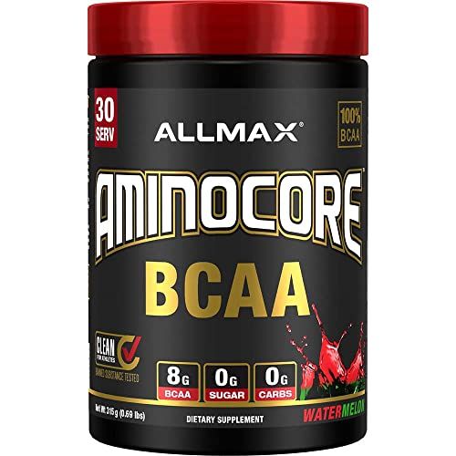 AMINOCORE BCAA - 8G BCAAs - 100% Pure Branch Chained Amino Acids - Gluten Free - Watermelon - 315 Gram