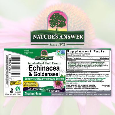 Nature's Answer Enchinacea &amp; Goldseal | Supports a Healthy Immune System | Super Concentrated Pure Extract | Alcohol-Free, Gluten-Free, Vegan &amp; Kosher Certified 2oz