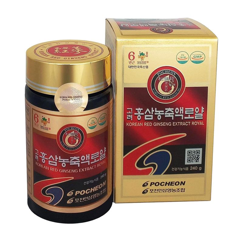 Pocheon 240g(8.5oz), 100% Pure Korean 6Years Root Panax Red Ginseng Extract Royal, 70% Solid State, Saponin, Natural Immune Support