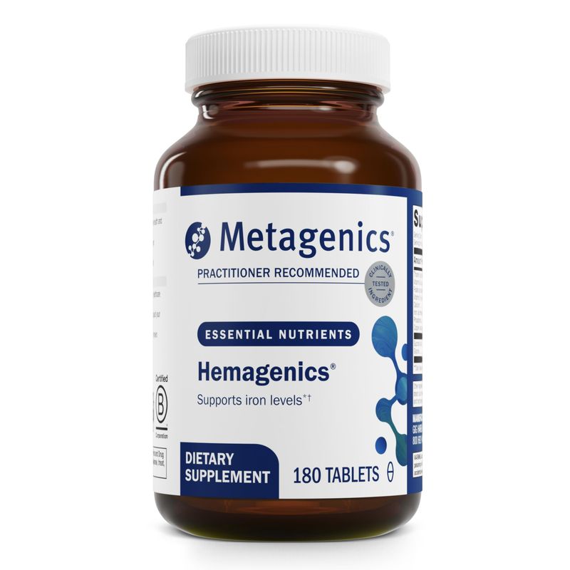 Metagenics Hemagenics - Iron Supplement - Non-Constipating - Vitamin B12, B6 &amp; Folate - Supports Formation &amp; Maintenance of Healthy Red Blood Cells* - Non-GMO, Gluten-Free &amp; Vegetarian - 180 Count