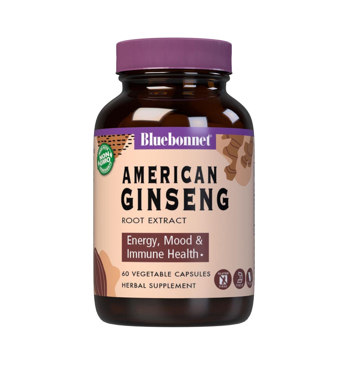 BlueBonnet American Ginseng Root Extract Supplement, 60 Count