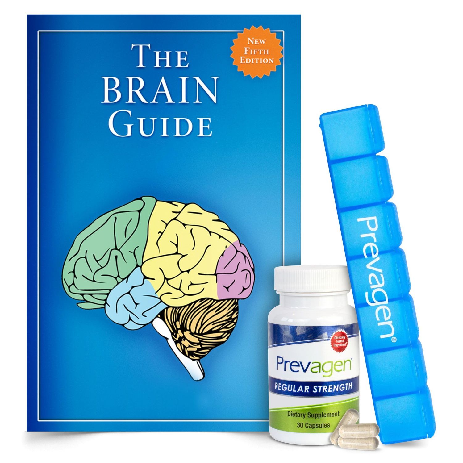Prevagen Regular Strength 10mg, 30 Capsules with Free Brain Guide &amp; Prevagen 7-Day Pill Minder | Apoaequorin &amp; Vitamin D