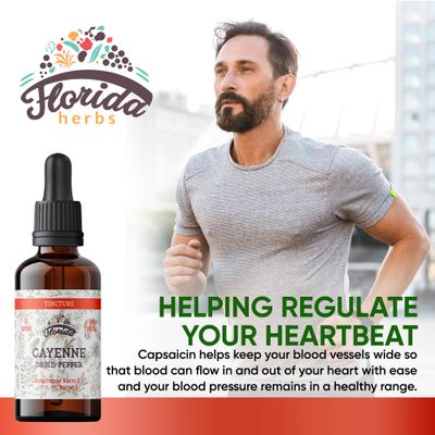 FLORIDA HERBS Cayenne Tincture Extract, Organic Cayenne (Capsicum annuum) Dried Pepper - Vegetable Glycerin - Non-GMO - 2 oz