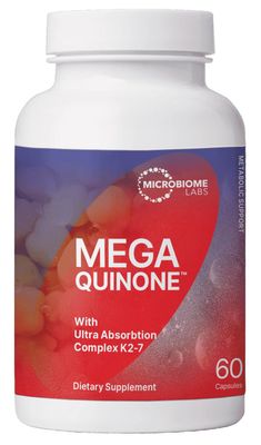 Microbiome Labs MegaQuinone - Vitamin K Supplement with Vitamin K2 MK7 + Vitamin K1 - with Chelated Magnesium + Zinc for Improved Absorption (60 Capsules)