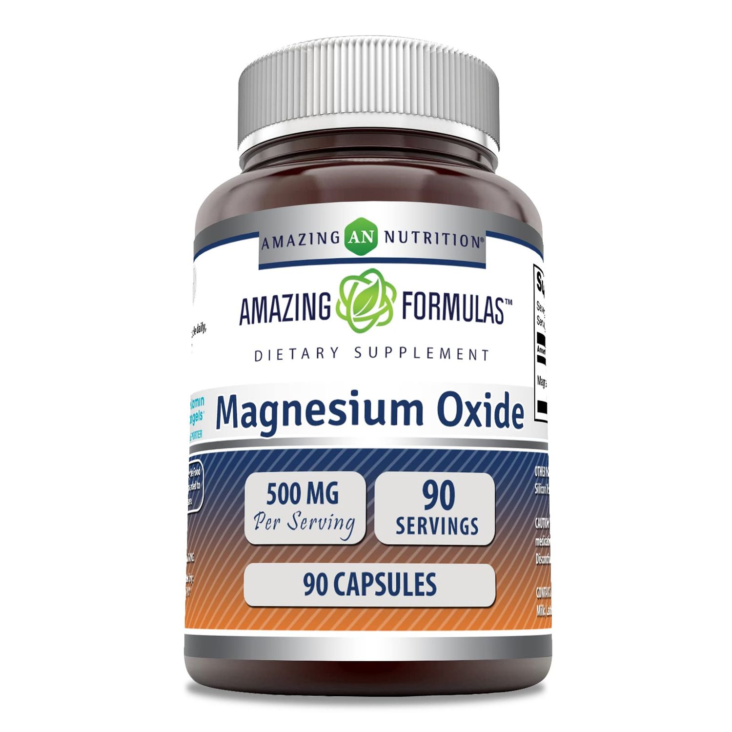 Amazing Formulas Magnesium Oxide 500mg 90 Capsules Supplement | Non-GMO | Gluten Free | Made in USA