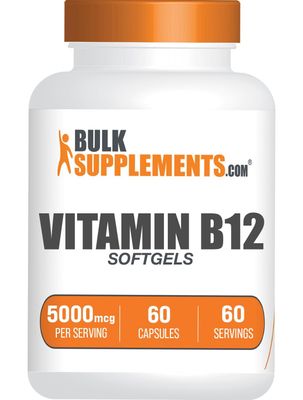 BulkSupplements.com Vitamin B12 1000 mcg Softgels - Cyanocobalamin, Vitamin B Supplements, B12 Pills - Gluten Free, 1 Vitamin B12 Softgel per Serving, 60-Day Supply, 60 Softgels