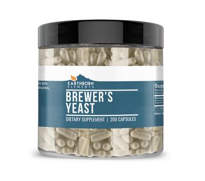 Earthborn Elements Brewer&#39;s Yeast 200 Capsules, Pure &amp; Undiluted, No Additives