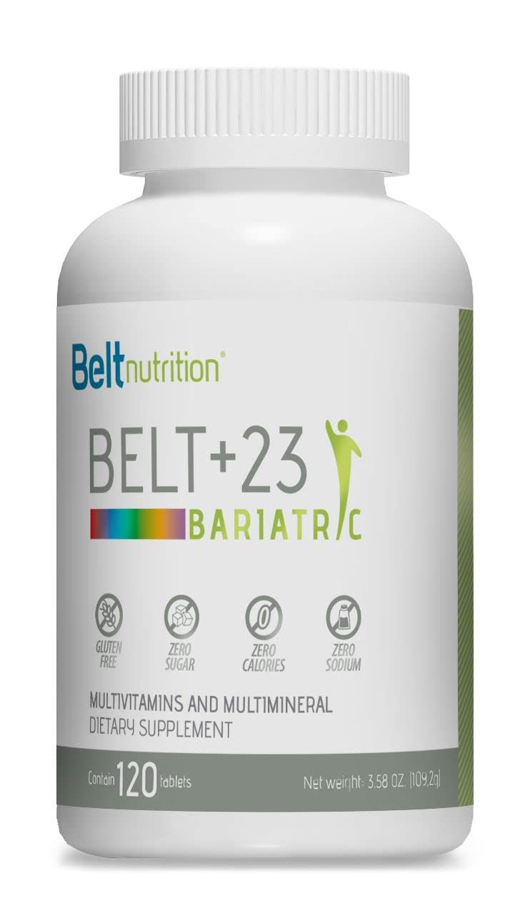 Belt +23 Bariatric Multivitamin and Multimineral Tables (Gastric Bypass, Sleeve Gastrectomy) with Iron - No Flavor - 1 Month Supply