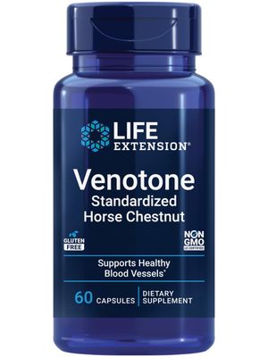 Life Extension Venotone - Standardized Horse Chestnut - Promotes Healthy Fluid Balance - Gluten-Free, Non-GMO - 60 Capsules
