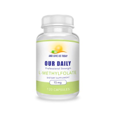 AND GIVE US TODAY OUR DAILY L-Methylfolate 15 mg / 15000 mcg Maximum Strength Active Folate, 5-MTHF, Filler Free, Gluten Free, Non-GMO, Vegetarian Capsules (4 Months Supply) (120)