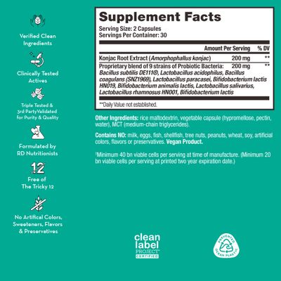 HUM Skin Squad - Probiotic Supplement for Clear Skin &amp; Gut Health - Microbiome Probiotics for Problem Skin &amp; Breakouts (60-Count)