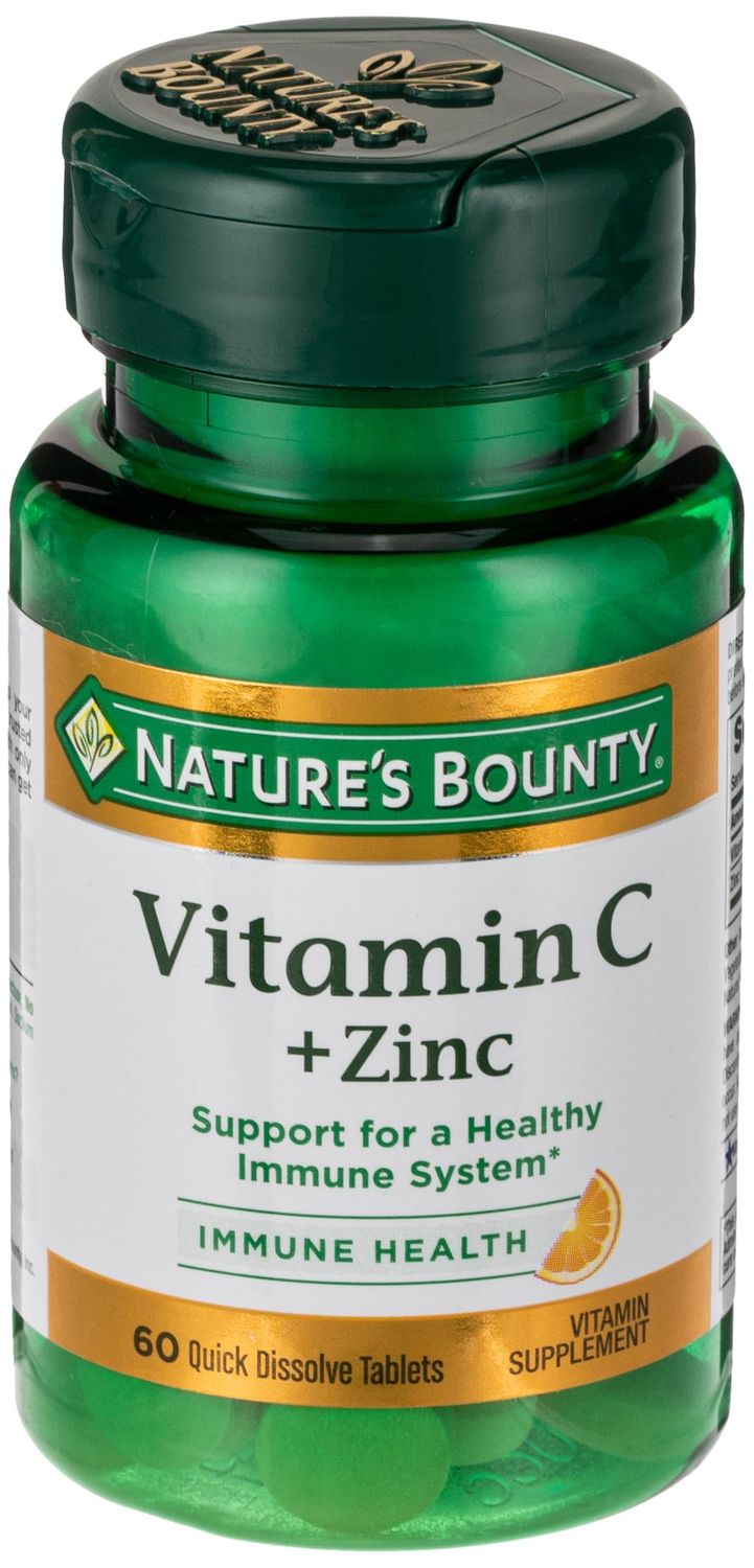 Vitamin C + Zinc by Nature&#39;s Bounty, Vitamin Supplement, Supports Immune Health, 60 mg, 60 Tablets