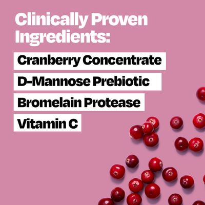 Cystex Urinary Tract Infection Support and Prevention for Men and Women, Cranberry Prebiotic Supplement for UTI Protection & Urinary Health Maintenance, D-Mannose & Vitamin C, 7.6 oz (2 Pack)