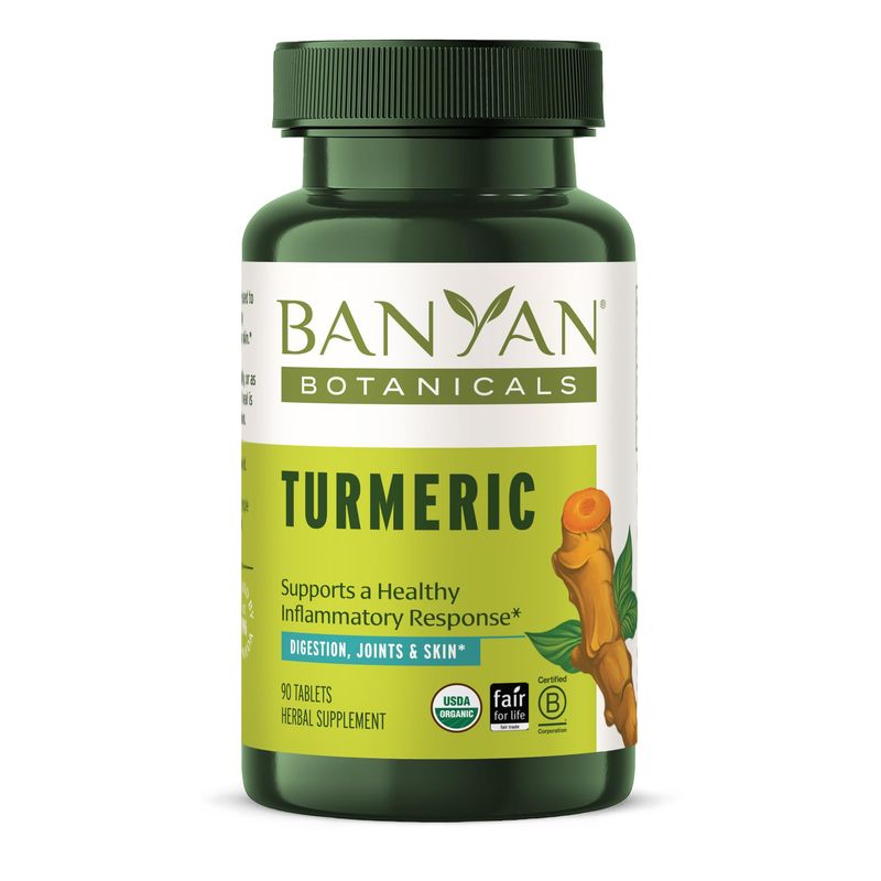 Banyan Botanicals Turmeric Tablets - Organic Turmeric Supplement (Curcuma Longa) - For Supporting Healthy Skin, Comfortable Joints &amp; Overall Health* - 90 tablets - Non-GMO Sustainably Sourced Vegan