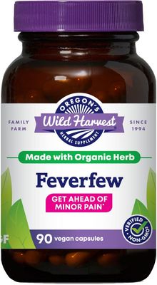 Oregon&#39;s Wild Harvest Non-GMO Feverfew (F.D.), Organic Herbal Supplements, 90 Count