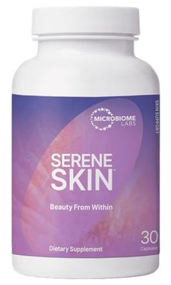 Microbiome Labs SereneSkin - Spore Based Probiotic Complex with Vitamin K2 MK7 for Skin Clarity &amp; Gut Health Support - Daily Probiotic Skincare - Soothe The Gut-Skin Axis (30 Capsules)