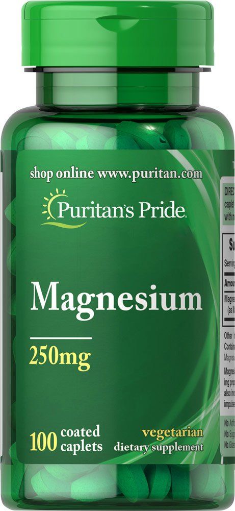 Puritan&#39;s Pride Magnesium 250 Mg Caplets, 100 Count