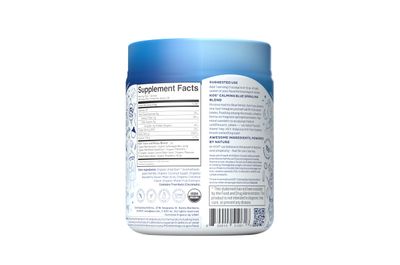 KOS Calming Blue Spirulina Blend- USDA Certified Organic - Algae Superfood Powder with Ashwagandha Root, Lemon Balm, Reishi Mushroom, B Vitamins - Berry Coconut Cooler Flavor, 28 Servings