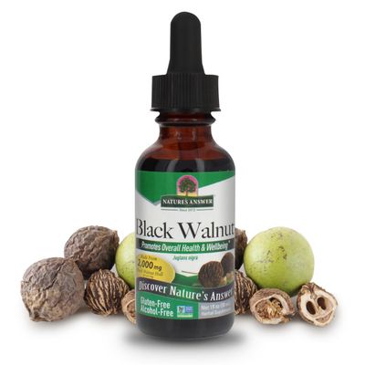 Nature&#39;s Answer Black Walnut Hull Extract Alcohol Free 1 Fluid Ounce | Natural Cleanser | Promotes Overall Wellbeing | Gluten-Free | Non-GMO | Vegan | Single Count