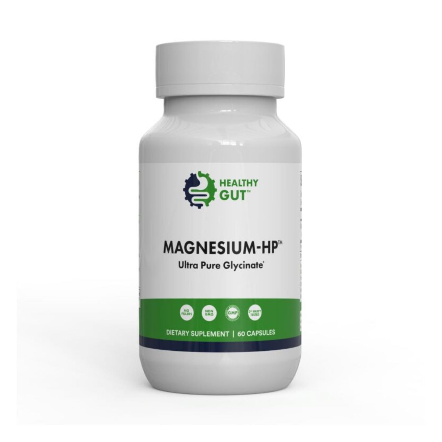 Healthy Gut Magnesium-HP | Ultra Pure Glycinate with Zero Fillers | 180 mg Magnesium Glycinate | 60 Servings