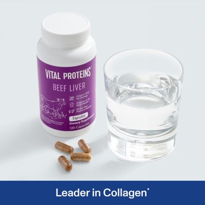 Vital Proteins Grass-Fed Desiccated Beef Liver Pills - (120 Capsules, 750mg Each)
