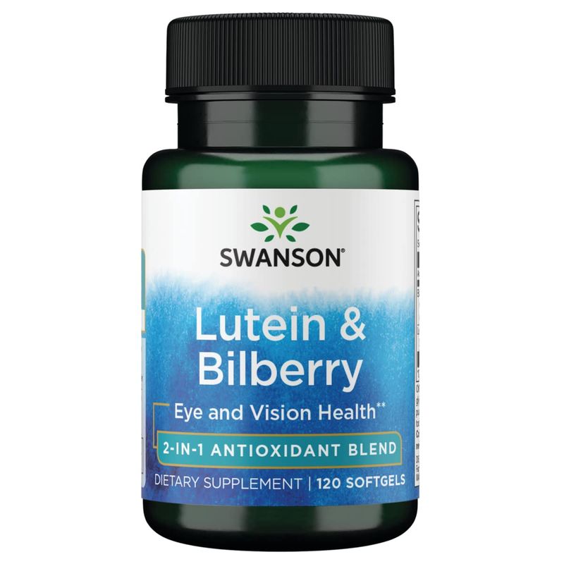 Swanson Standardized Lutein &#39;&amp;&#39; Bilberry - Natural Supplement Promoting Eye Sight &#39;&amp;&#39; Eye Health - Formula to Help Reduce Eye Fatigue &#39;&amp;&#39; Strain - (120 Softgels)