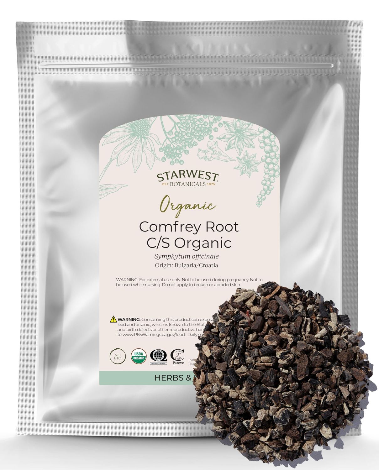 Starwest Botanicals Organic Comfrey Root C/S