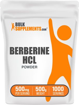 BulkSupplements.com Berberine HCl Powder - Berberine Supplement, Berberine 500mg, Berberine Powder - Gluten Free, 500mg per Serving, 500g (1.1 lbs) (Pack of 1)