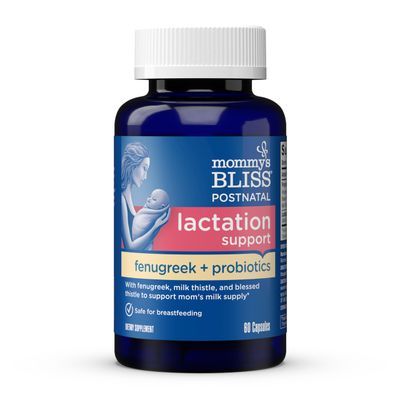 Mommy&#39;s Bliss Postnatal Lactation Support Supplement with Probiotics: Support Breastfeeding Milk Supply with Fenugreek, Blessed &amp; Milk Thistle, Postpartum Immune Health While Nursing (60 Servings)