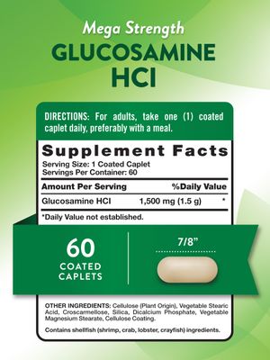 Nature's Truth Glucosamine HCI 1500mg | 60 Caplets | Mega Strength Supplement | Non-GMO &amp; Gluten Free Supplement