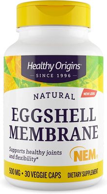 Healthy Origins Eggshell Membrane (NEM), 500 mg - Natural Collagen and Joint Support Supplement - Gluten-Free Supplement - 30 Veggie Capsules