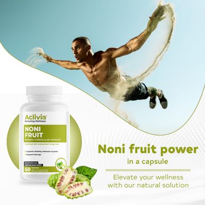 Aclivia Noni Fruit Capsules 4000mg (Extract 8:1), Organic, Non-GMO, Gluten Free, No Artificial Flavors, Sweeteners or Preservatives, Traditional Herbal Supplement - Morinda Citrifolia Capsules