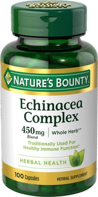 Echinacea Complex by Nature&#39;s Bounty, Herbal Supplement, Supports immune Health, 450 mg, 100 Capsules