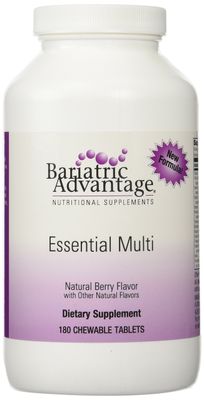 Bariatric Advantage Essential Multivitamin Without Iron - 200 DV of Key Nutrients - Trace Mineral Support - Multivitamins for Bariatric Patients - Berry - 180 Tablets