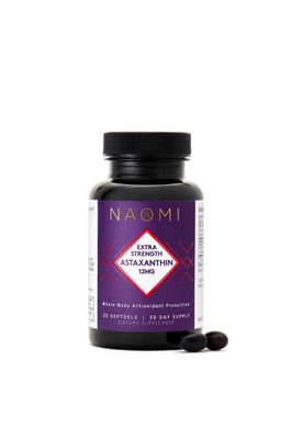 NAOMI Extra Strength Patented Astaxanthin 12mg Supplement from Alaskan Algae - Natural Support for Skin &amp; Eye Health, Joint Support - Non-GMO, Gluten Free, 30 Softgels - 1 Month Supply